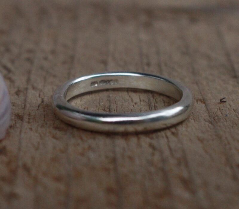 3mm d-shaped ring polished finish