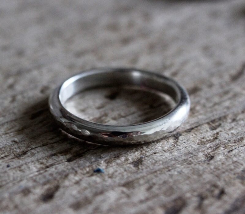 3mm d-shaped recycled silver ring