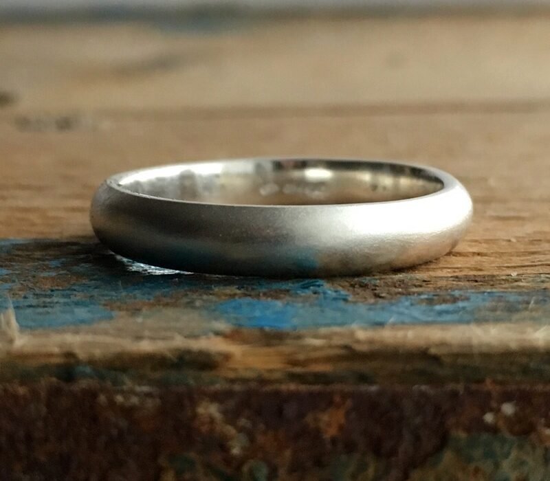 4mm d-shaped recycled silver ring