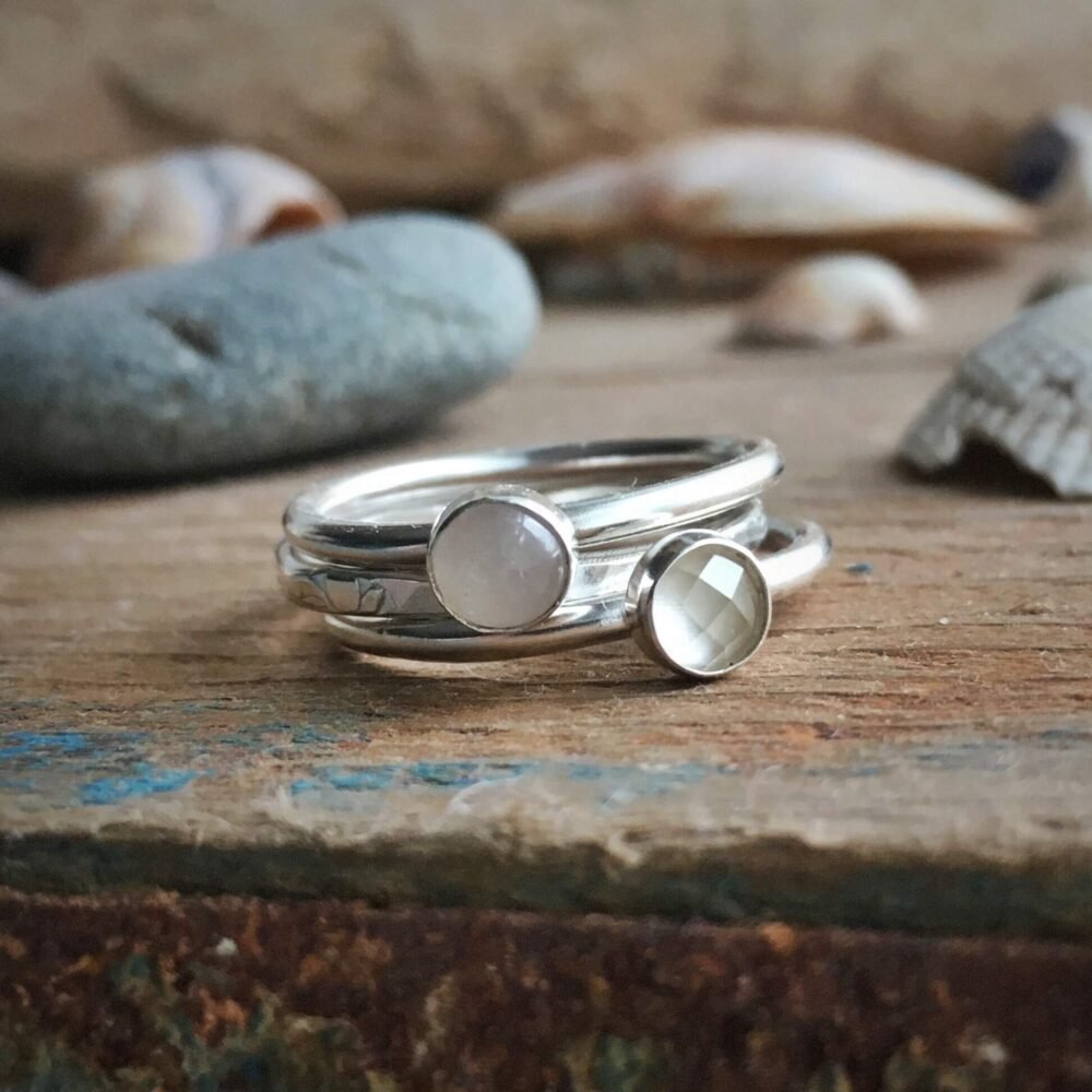 Spring flowers on the Coast Path Stacking Rings