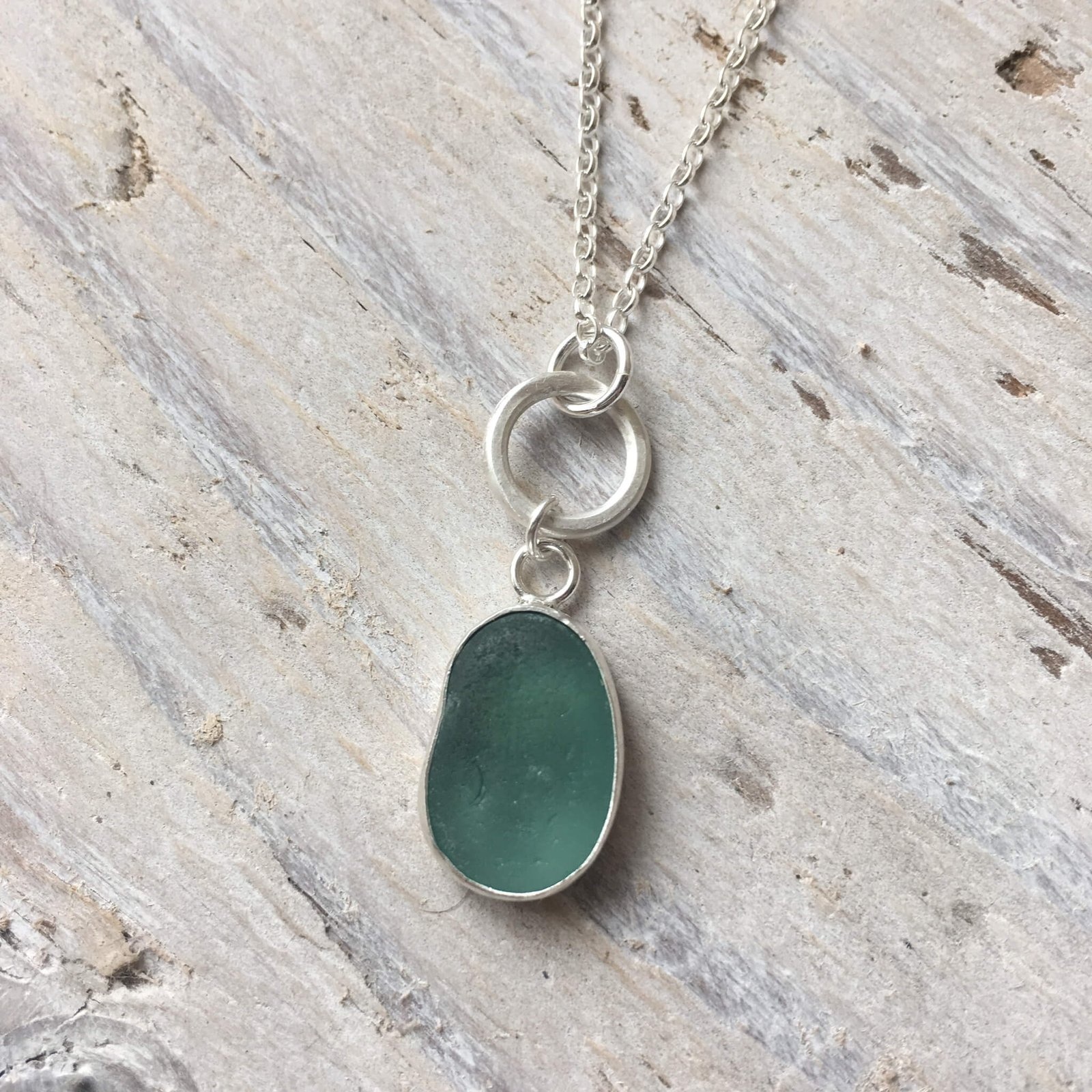 Sea Green Sea Glass Pendant | Beachcomber Jewellery