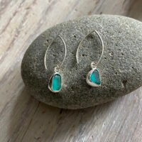 Turquoise sea glass earrings