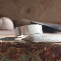 sand textured recycled silver band ring