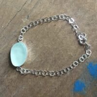 sea foam sea glass bracelet