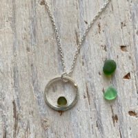 Jade seaglass circle pendant