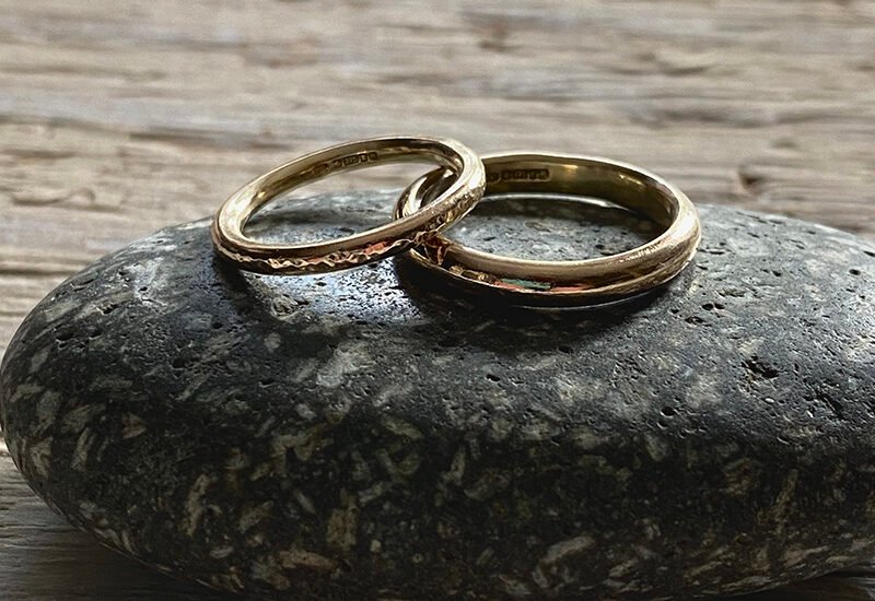 Recycled gold wedding rings 9 Carat
